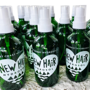 Freshly Poured Bottles of New Hair Hydrosol