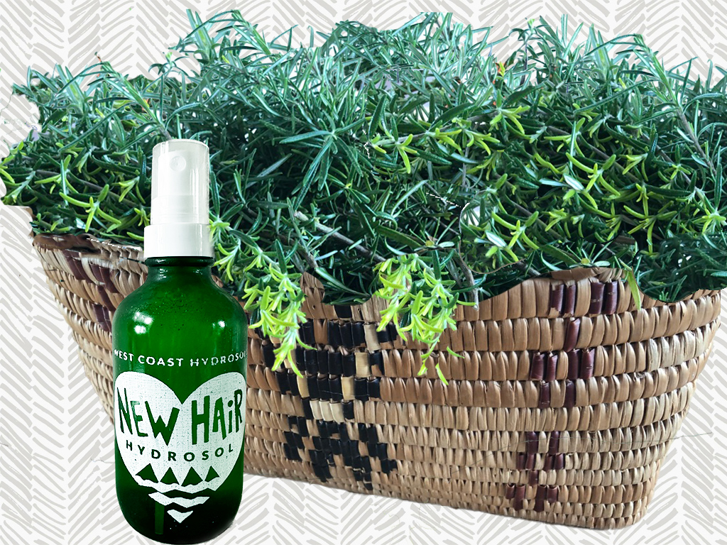 Freshly Picked Rosemary in a Basket with our Bottle